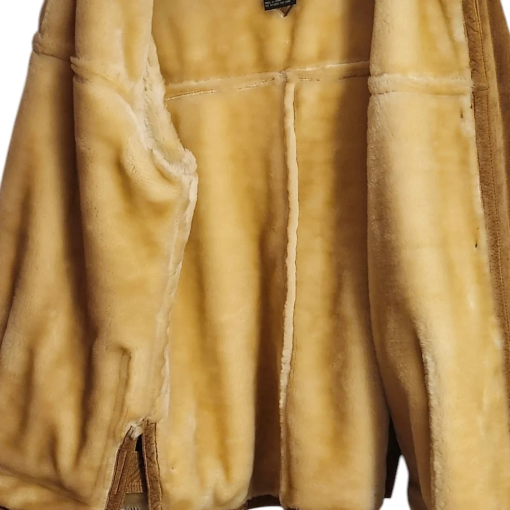 Dennis Basso Faux Fur Lined Leather Coat, Genuine Leather, Tan Leather, Small - Picture 8 of 8